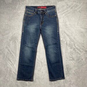 Rock & Roll Denim Relaxed Straight Leg Jeans Double‎ Barrel Dark Wash 30x30